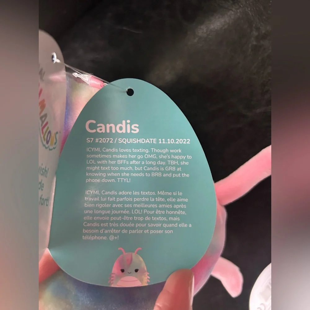 Squishmallows Candies Rainbow Tie dye Shrimp NWT